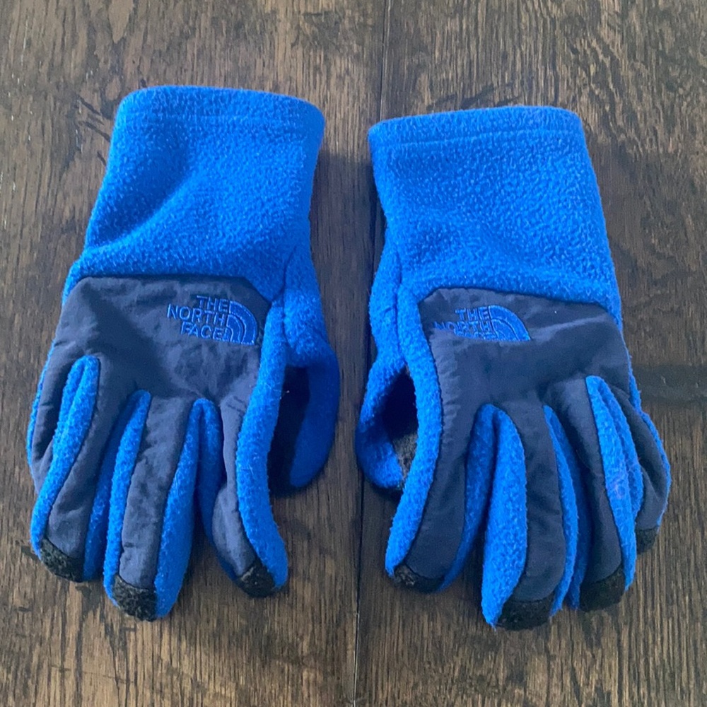 North Face boys gloves blue medium